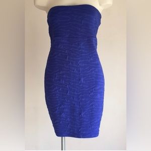 Material Girl Blue Strapless Dress